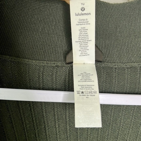 Lululemon Cashmere Wrap Cardigan Green Cozy Winter Sweater - Picture 11 of 16